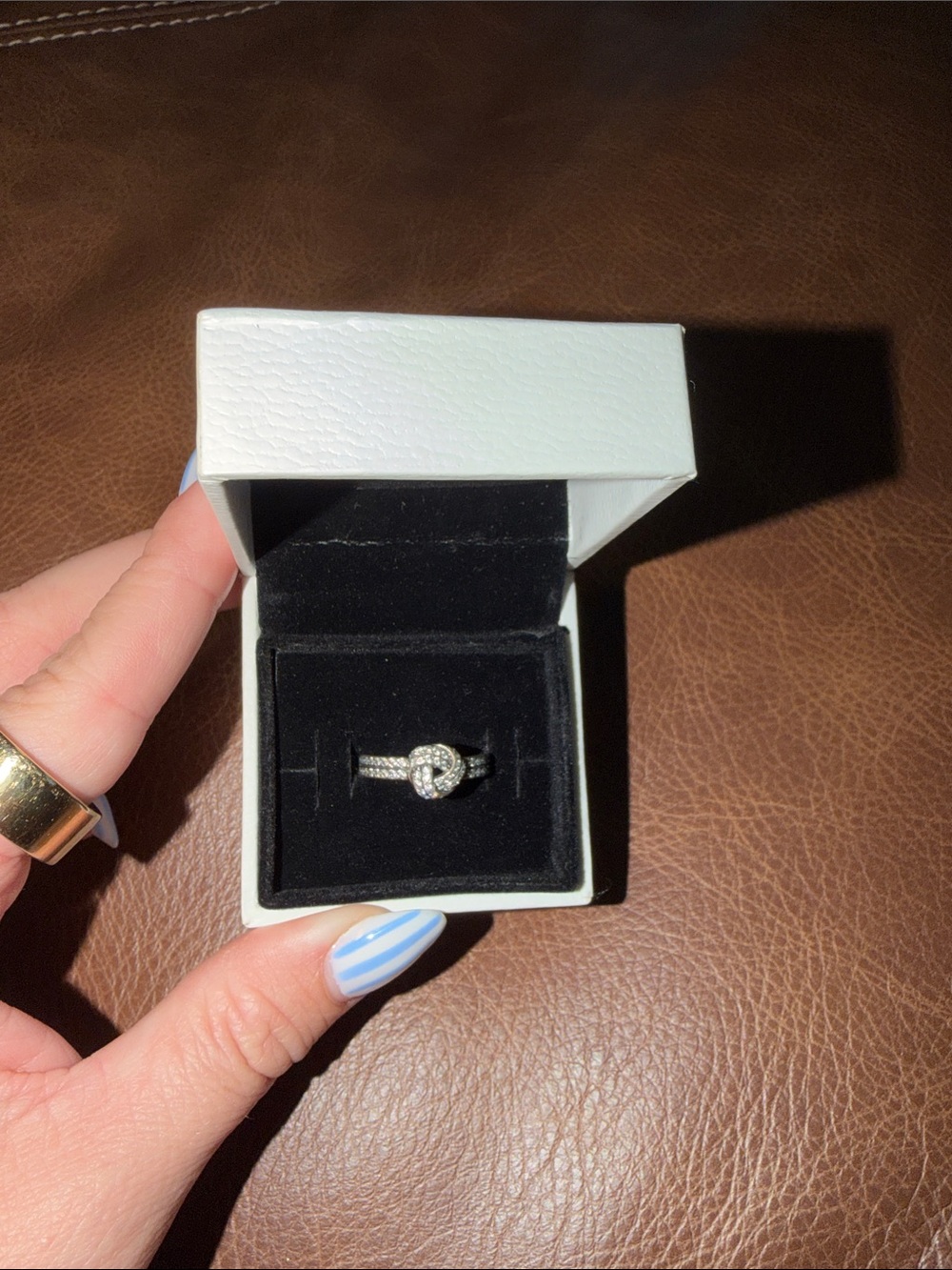 Pandora Silver Knot Ring with Clear Stones